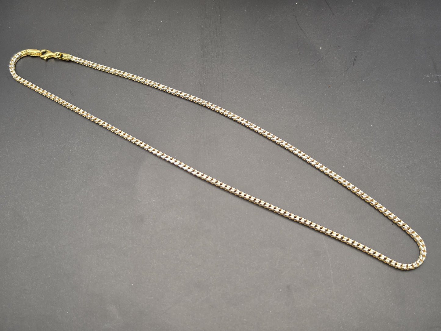 Gold Plated Sterling Silver 2.25mm Wheat Chain Necklace 18.25 Inch