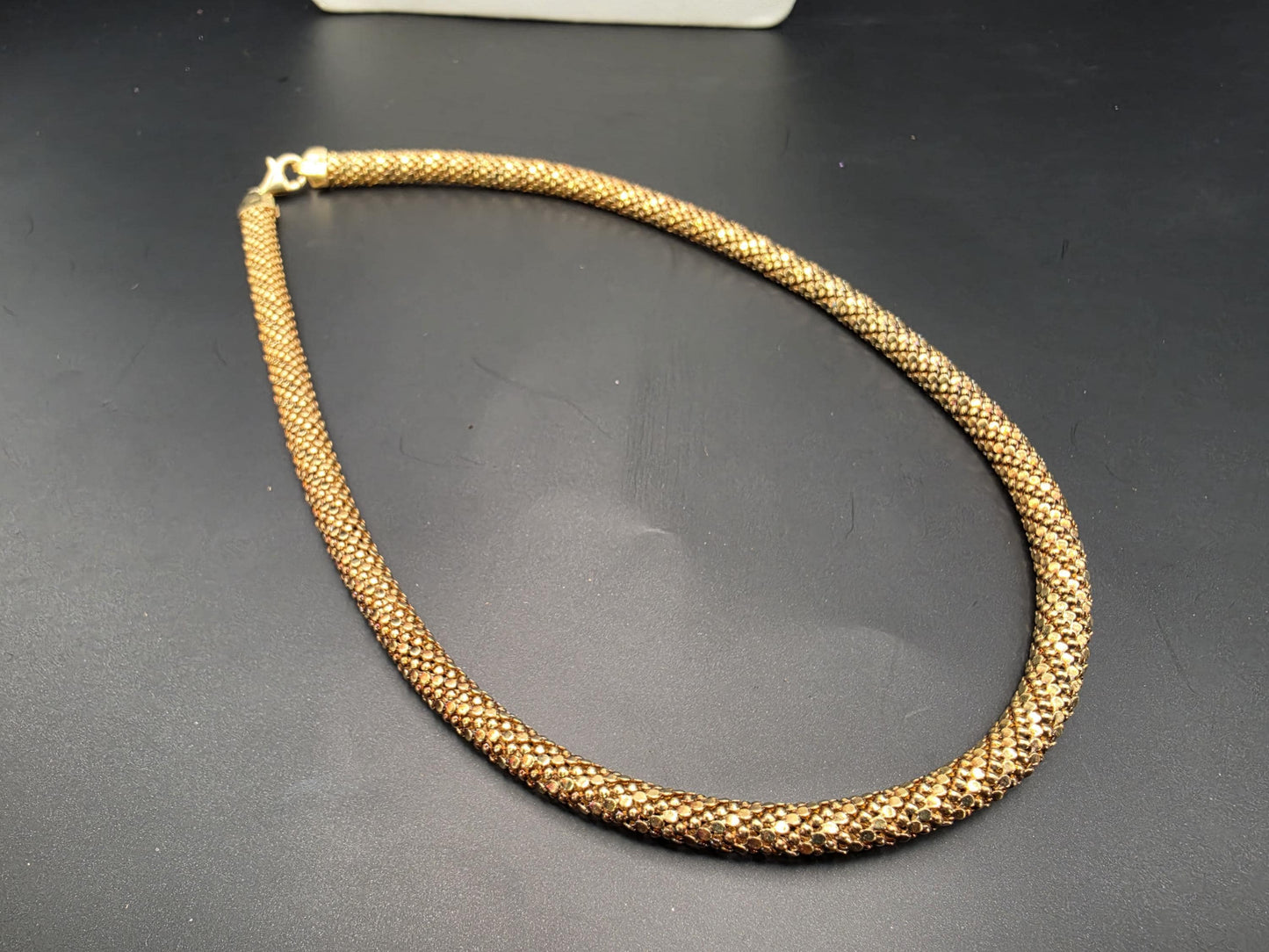 Gold Plated Sterling Silver 6mm Popcorn Chain Necklace 18 Inch