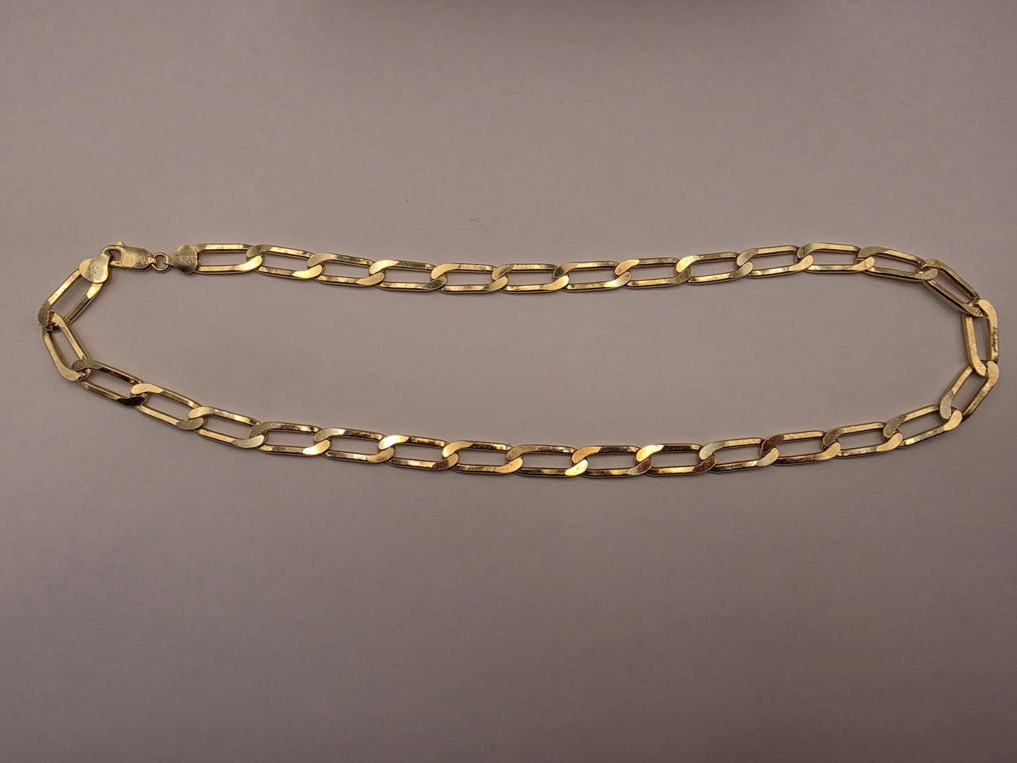 Gold Plated Sterling Silver 7.5mm Paperclip Chain Necklace 19.75 Inch