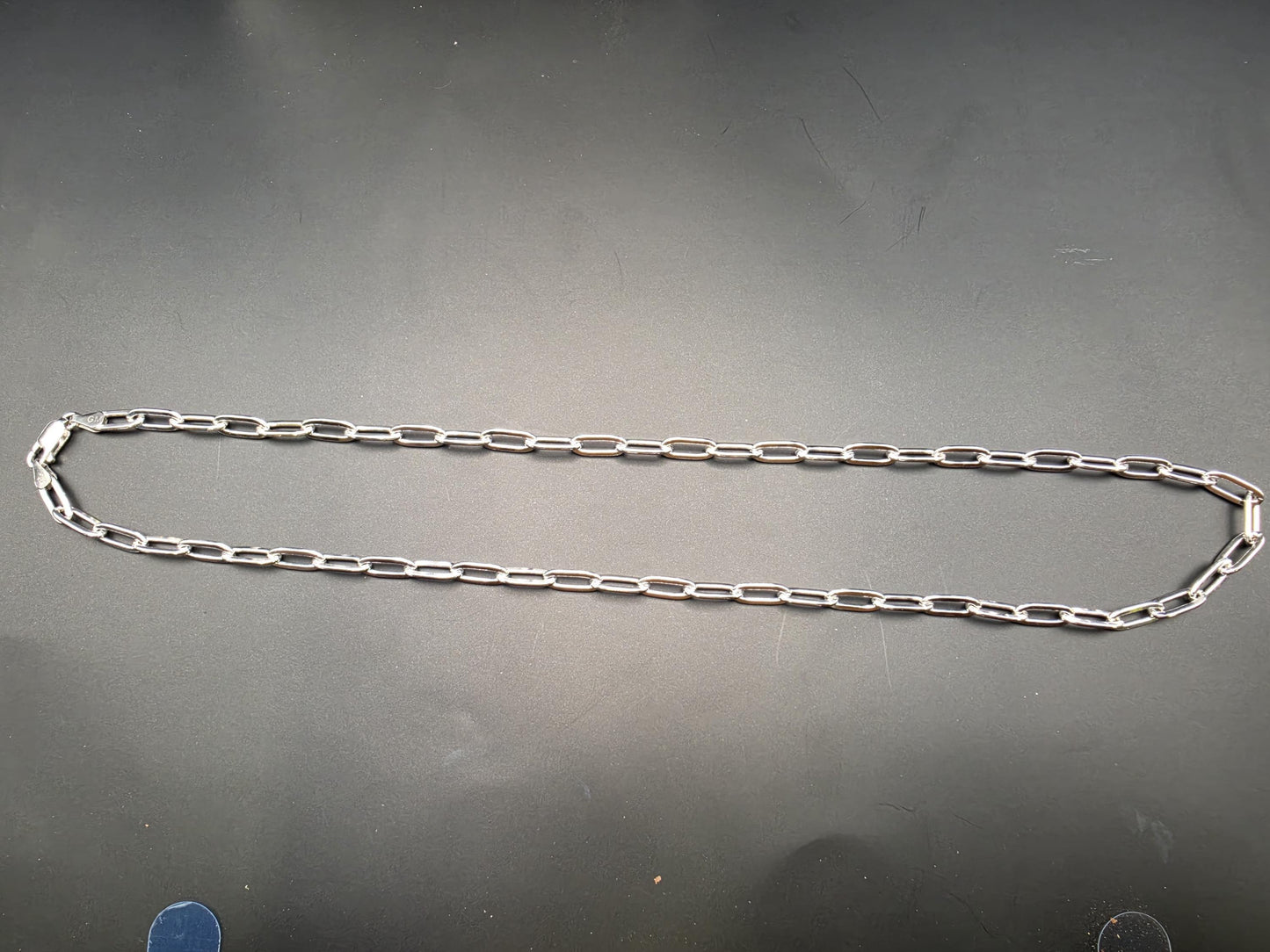 Sterling Silver Paperclip Link Chain Necklace | 925 Silver 24 Inch 1.25mm