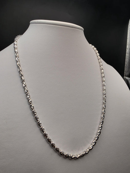 Sterling Silver Rose Bead Chain Necklace | 925 Silver 20 Inch
