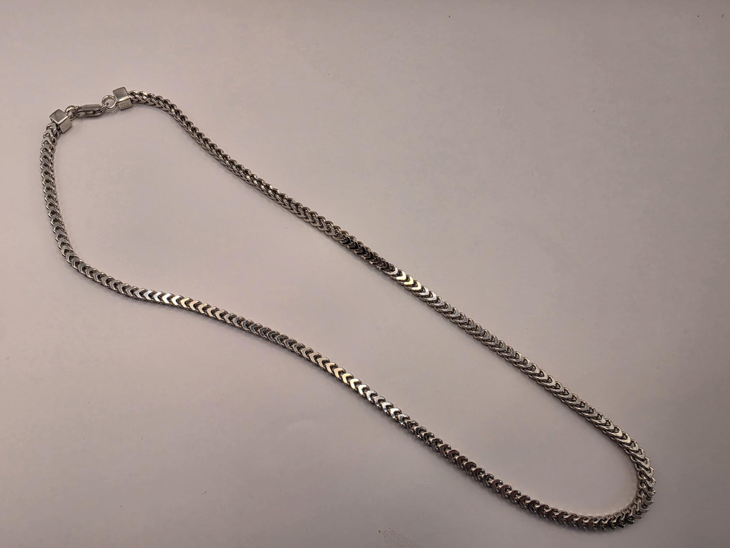 Sterling Silver Franco Chain Necklace | 925 Silver 3mm Chain 20 Inch