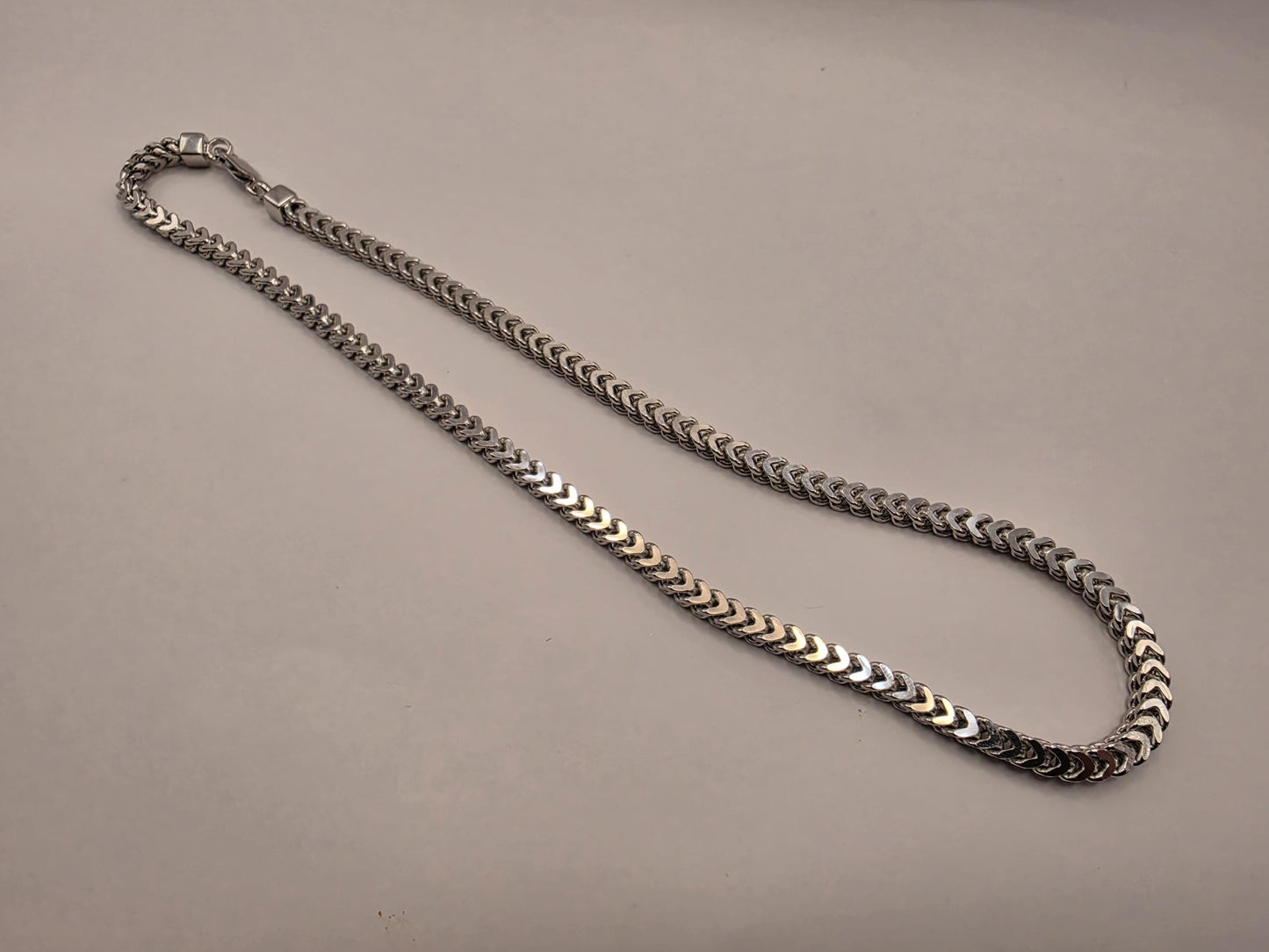 Sterling Silver Franco Chain Necklace | 925 Silver 4mm Chain 18 Inch