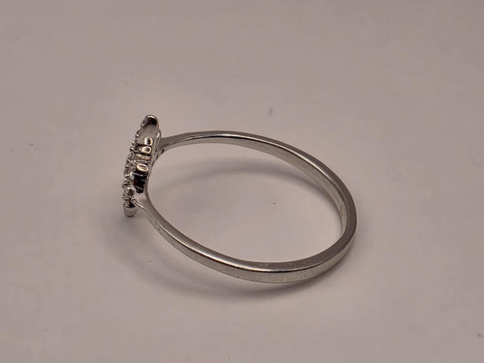 Sterling Silver North Star CZ Ring, Dainty Celestial Band 925 Size 7
