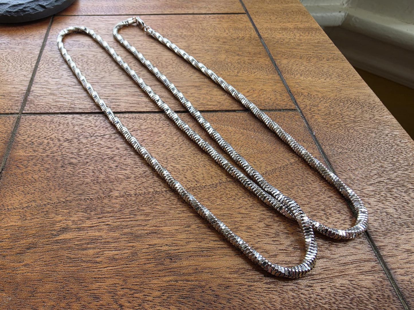 36 Inch Sterling Silver Snake Chain Necklace | Long Italian Cut 925 Silver | Bold Statement Opera Length Chain