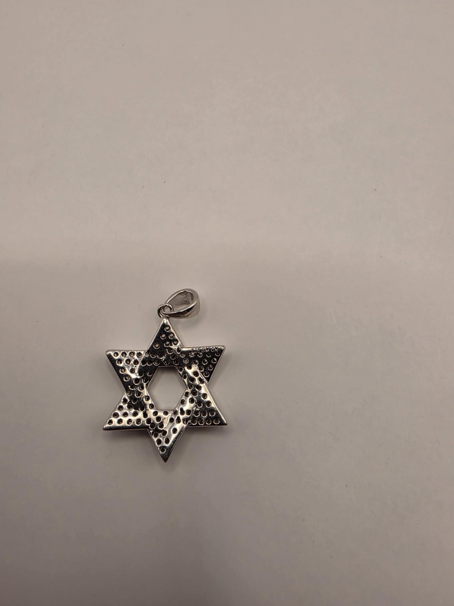 Sterling Silver Star of David Pendant | 925 Silver Pavé CZ Jewish Star Charm | Magen David Necklace Pendant