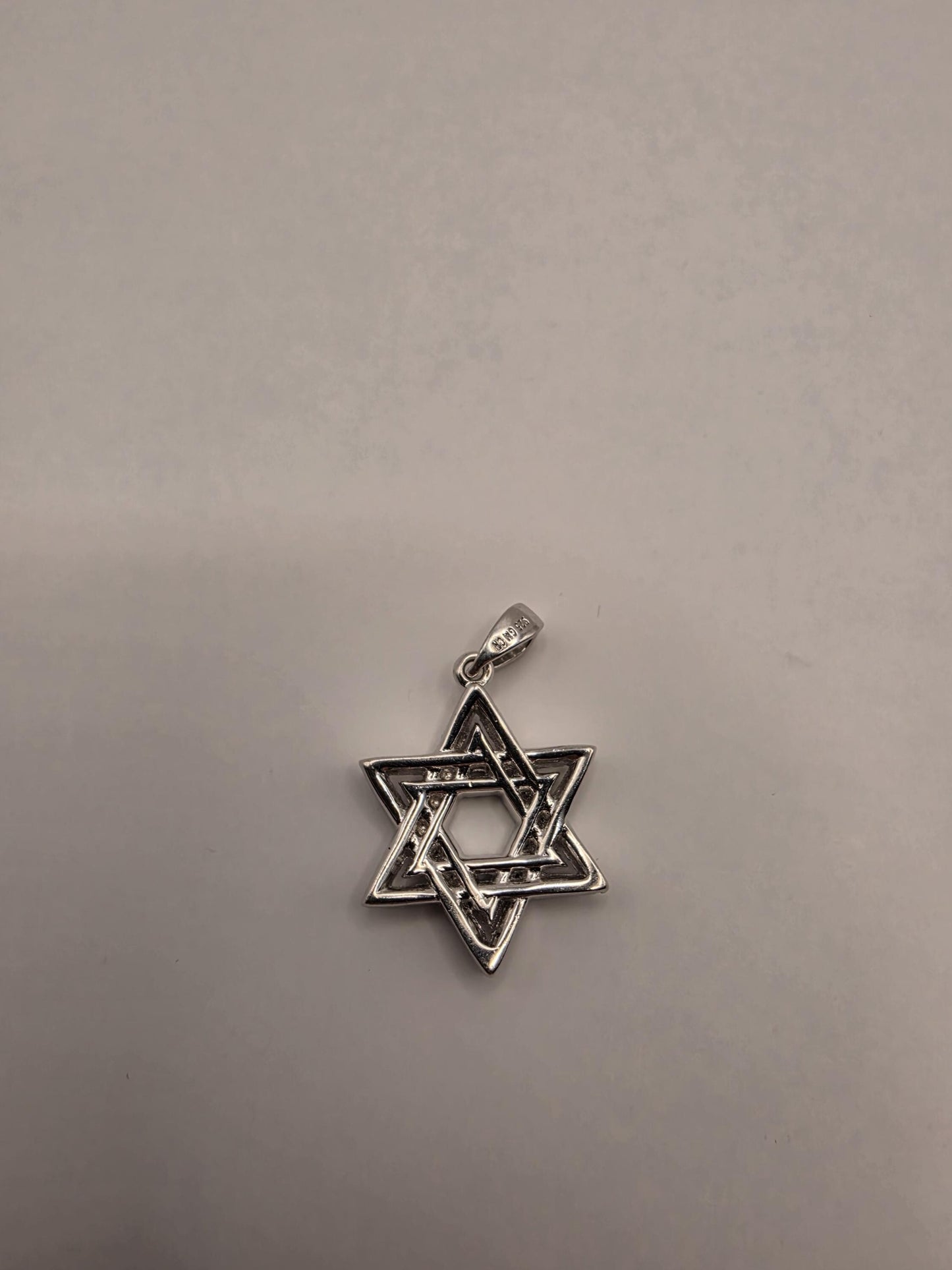 Sterling Silver Star of David Pendant | 925 Silver CZ Outline Jewish Star Charm | Magen David Necklace Pendant