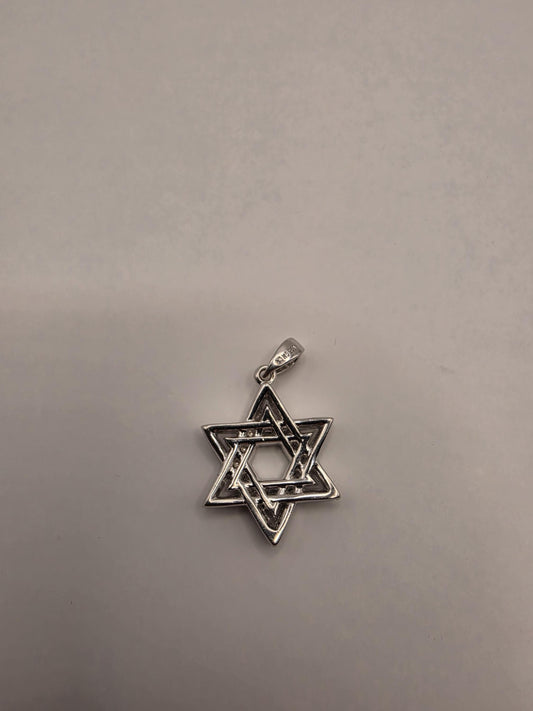 Sterling Silver Star of David Pendant | 925 Silver CZ Outline Jewish Star Charm | Magen David Necklace Pendant