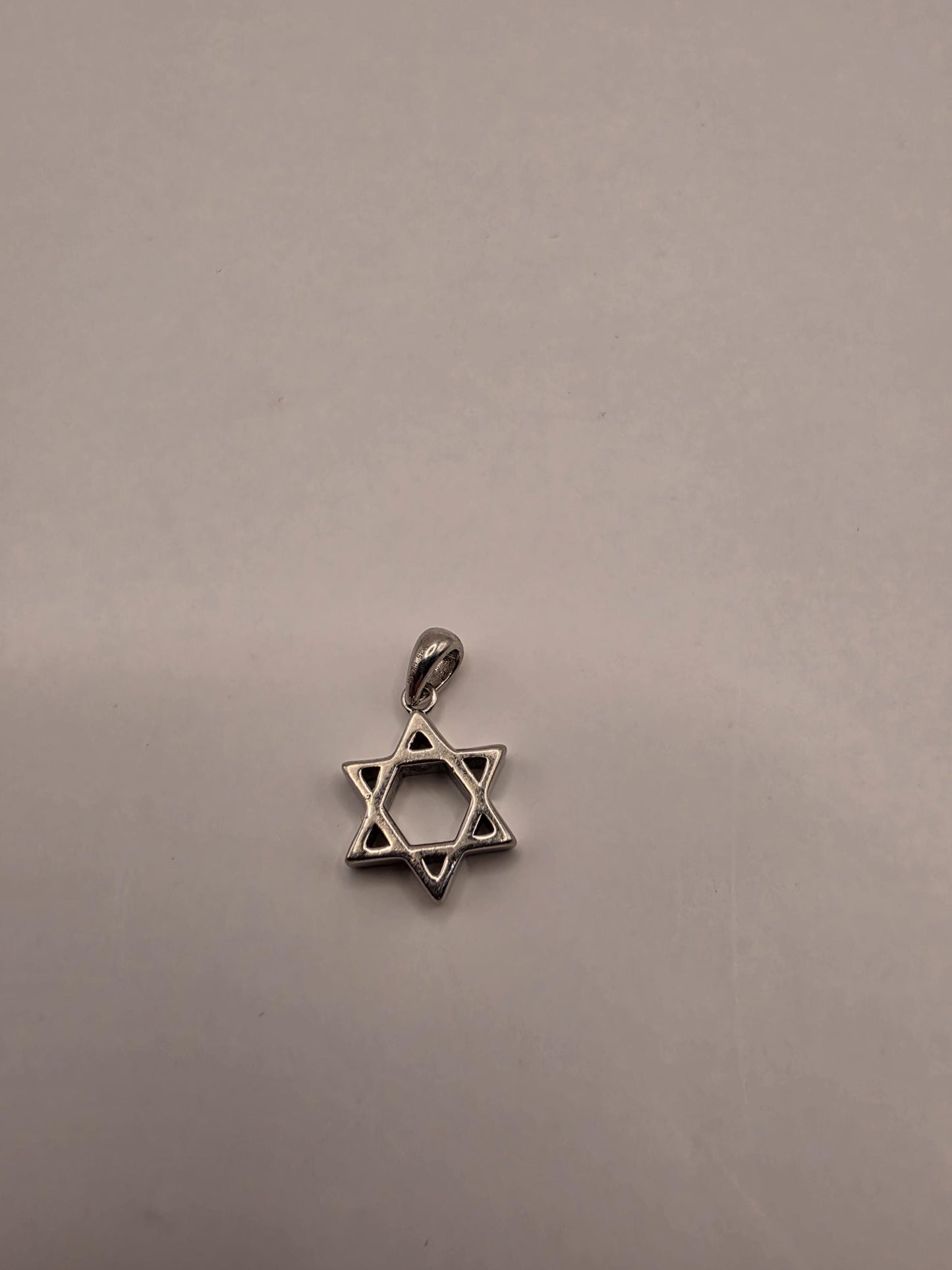 Sterling Silver Star of David Pendant | 925 Silver Open Cut Jewish Star Charm | Dainty Magen David Pendant | Spiritual Protection Charm