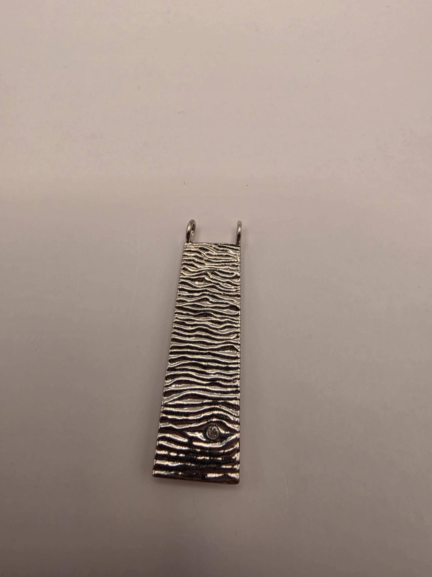 Sterling Silver Bar Pendant | 925 Silver Textured Bar Charm | Hammered Silver Necklace Pendant | Charm Pendant Gift