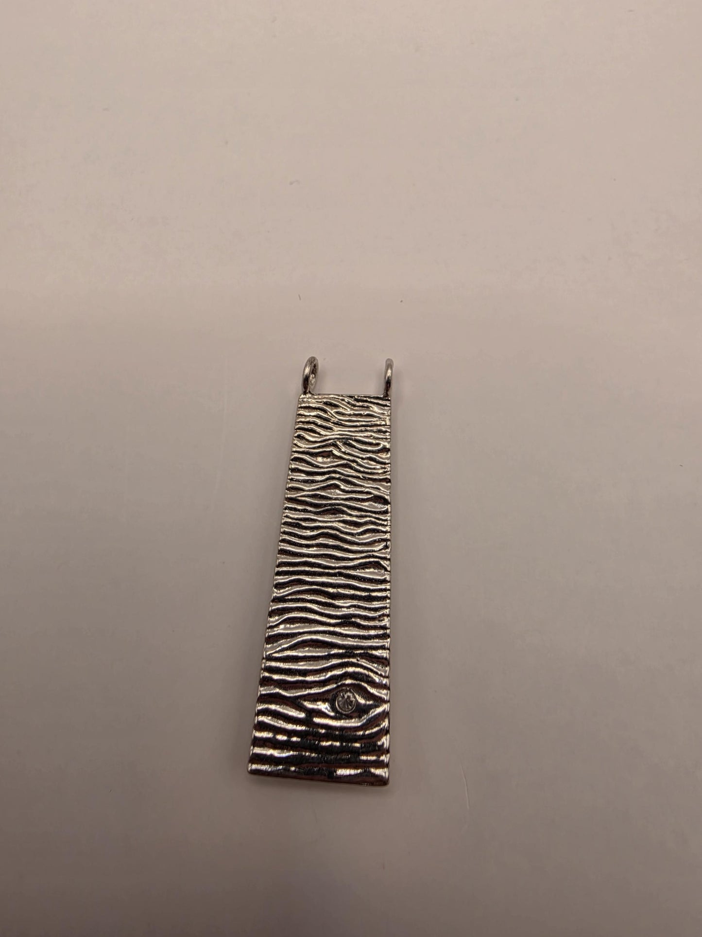 Sterling Silver Bar Pendant | 925 Silver Textured Bar Charm | Hammered Silver Necklace Pendant