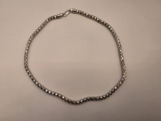 Sterling Silver Popcorn Mesh Chain Necklace | 925 Silver | 18 Inch | 4.6mm