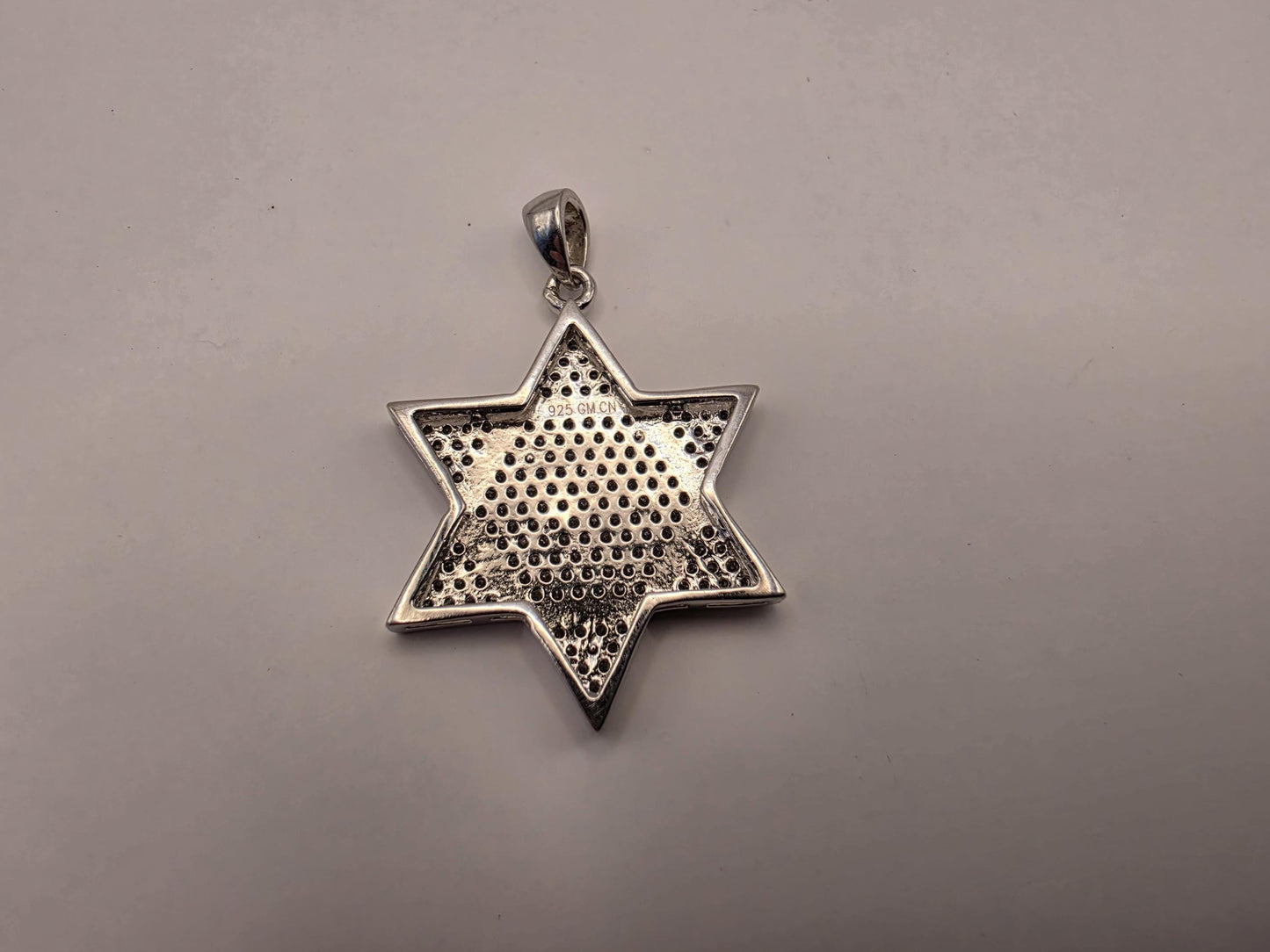 Sterling Silver CZ Pave Star of David Pendant