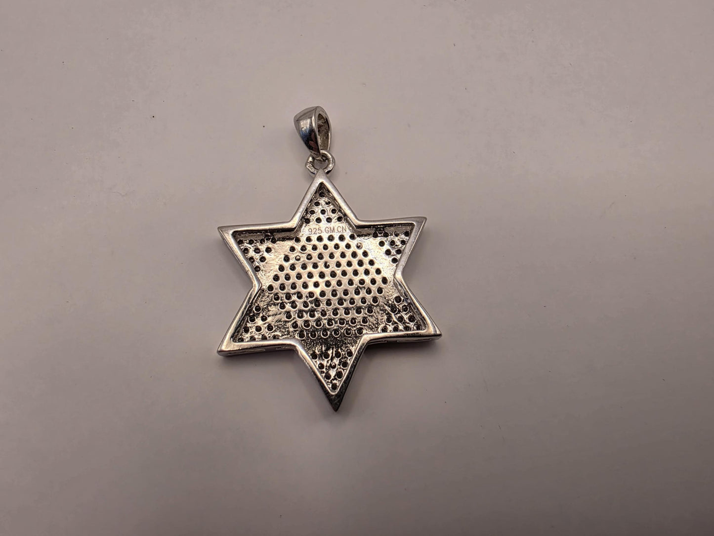 Sterling Silver CZ Pave Star of David Pendant