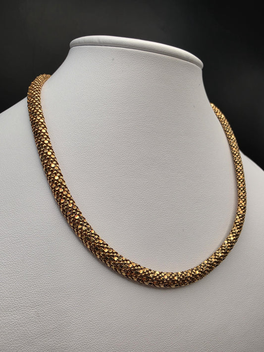 Gold Plated Sterling Silver 6mm Popcorn Chain Necklace 18 Inch