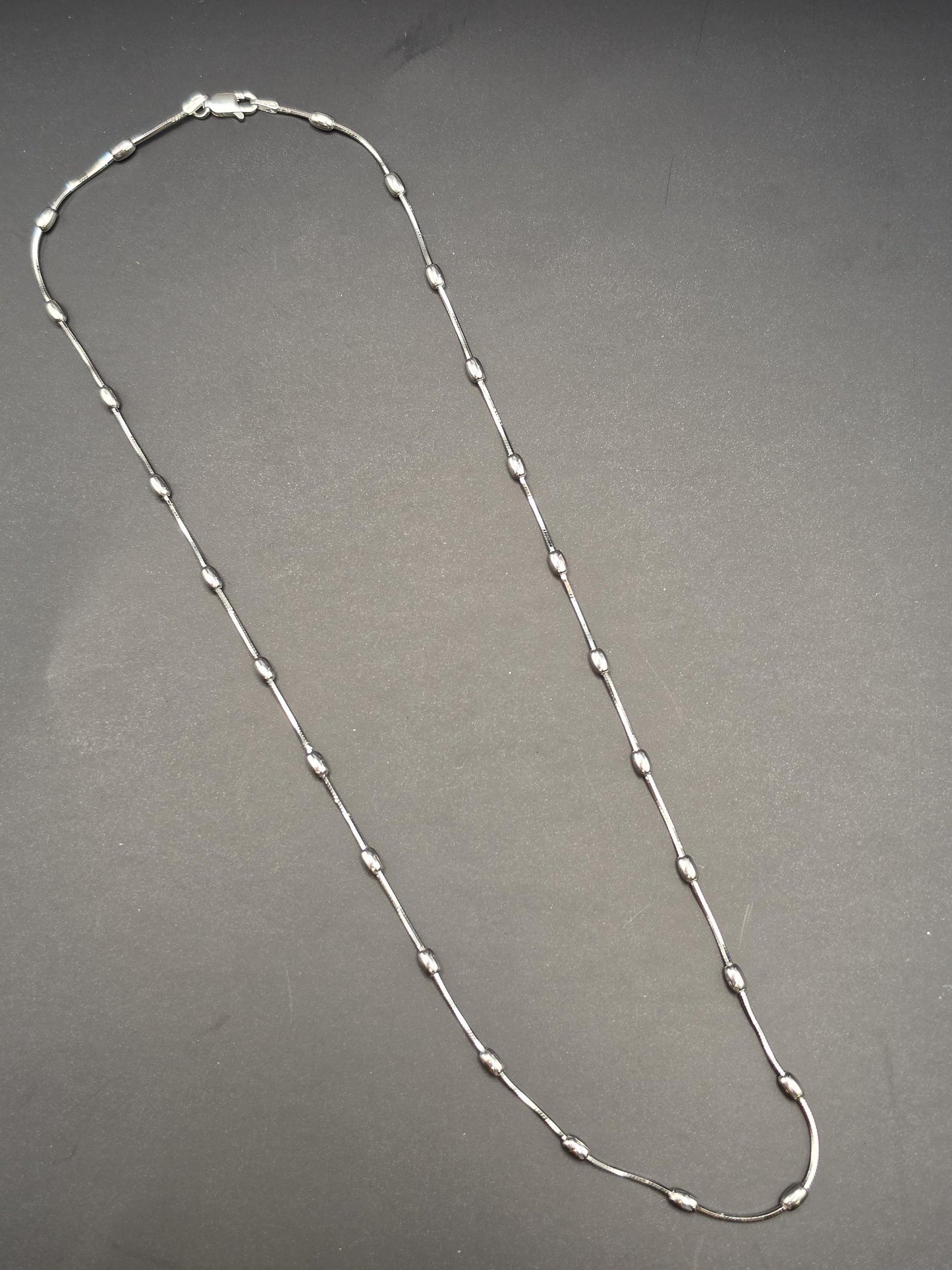 Sterling Silver Satellite Bead Chain Necklace | 925 Silver 20 Inch