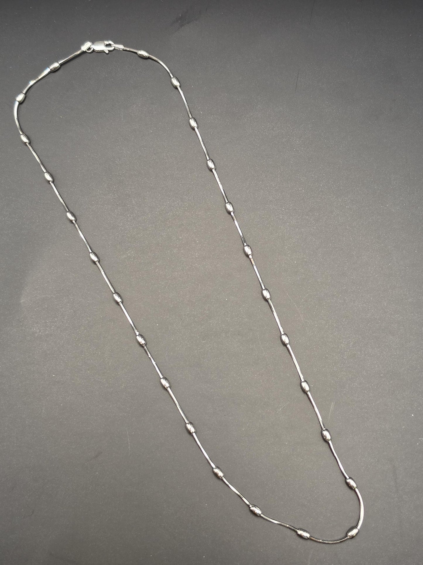 Sterling Silver Satellite Bead Chain Necklace | 925 Silver 20 Inch
