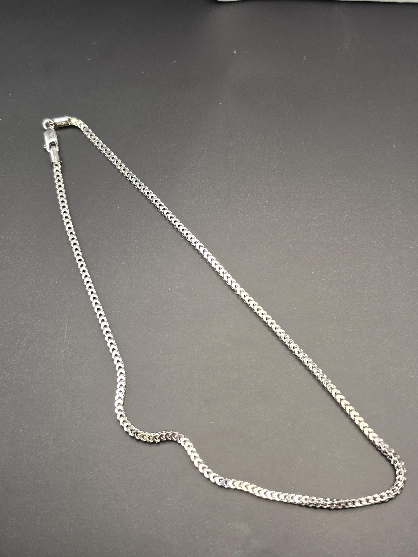 Sterling Silver Franco Chain Necklace | 925 Silver 2mm Chain 16 Inch