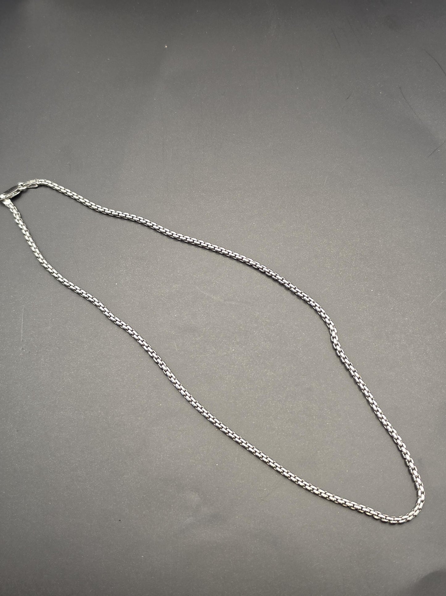 Sterling Silver Box Chain Necklace | 925 Silver 1mm Chain 16 Inch