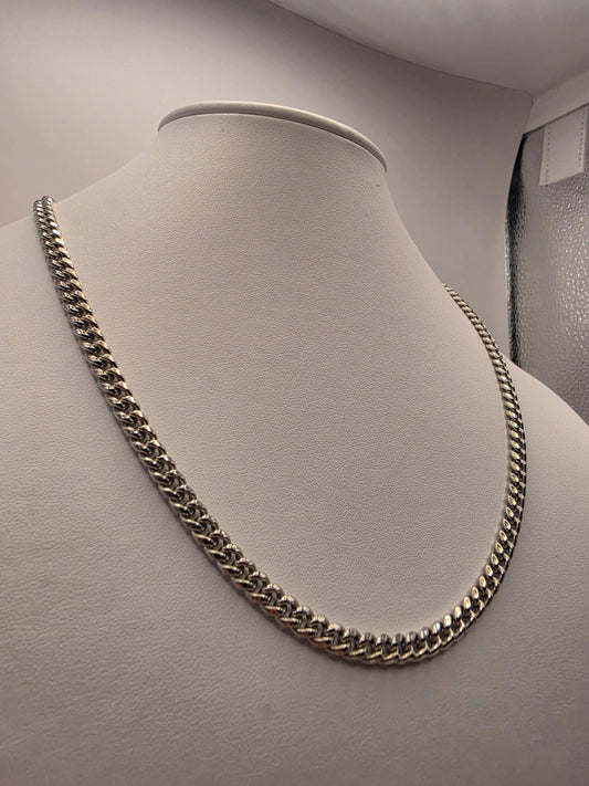 Sterling Silver Cuban Curb Chain Necklace | 925 Silver 5mm Chain 20 Inch