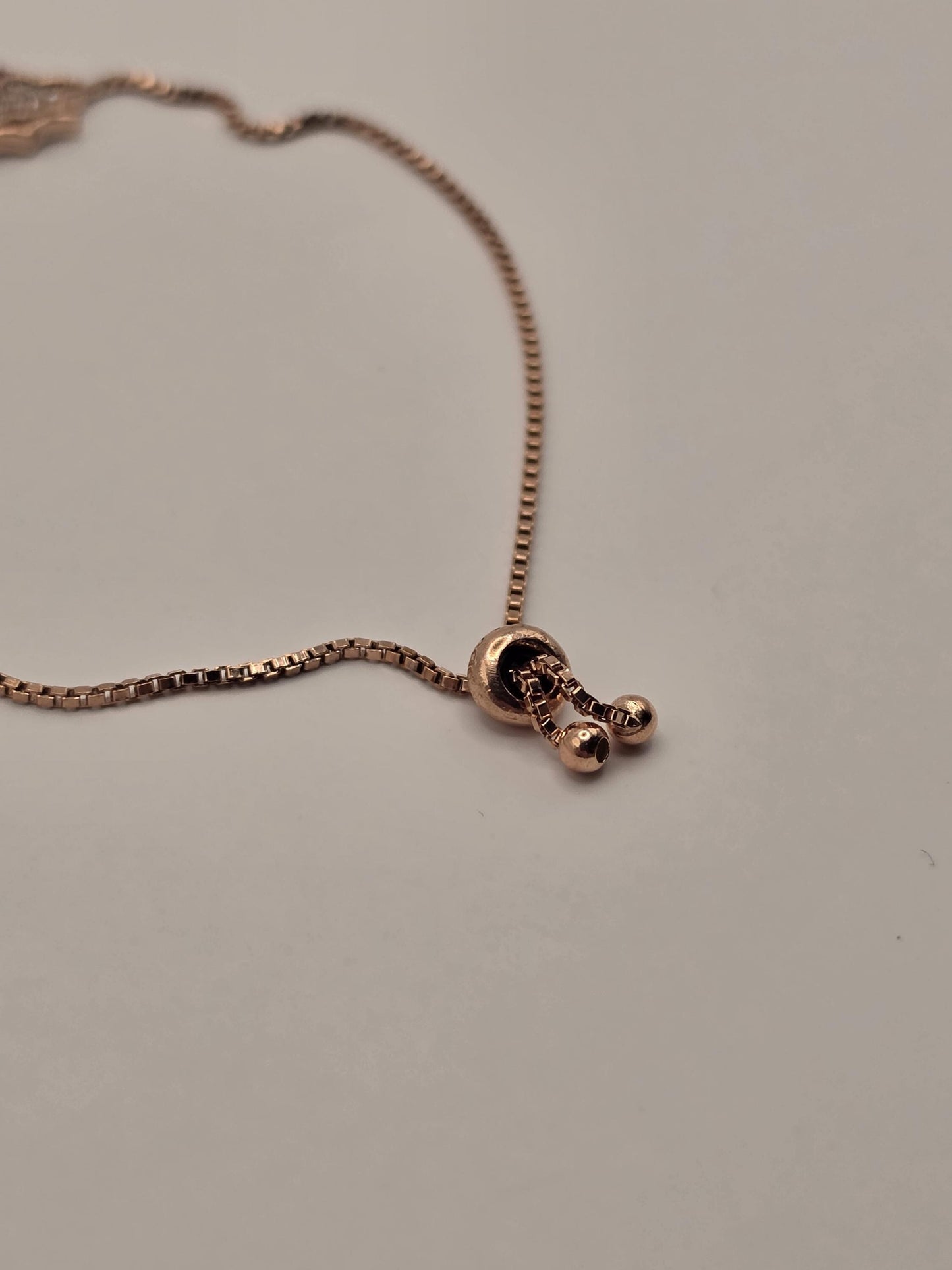 Rose Gold Plated Sterling Silver Rainbow Bracelet, Adjustable Box Chain 925