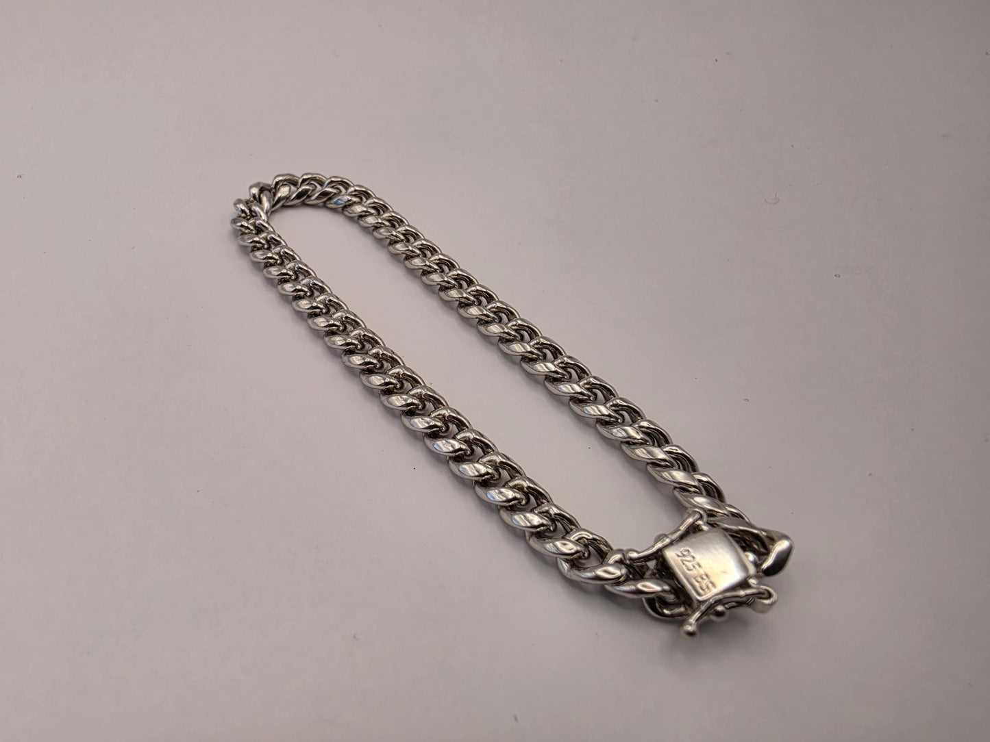 Sterling Silver Cuban Curb Chain Bracelet — 6.5mm 8.5 Inch 925