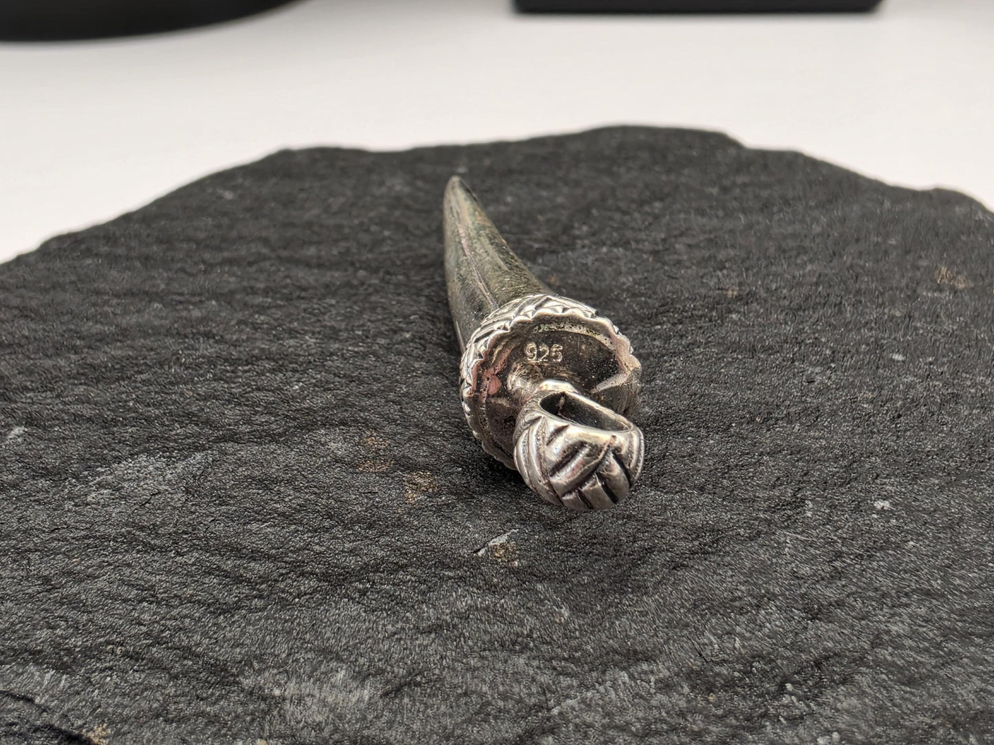 Sterling Silver Cornicello Italian Horn Pendant — Good Luck Amulet 925