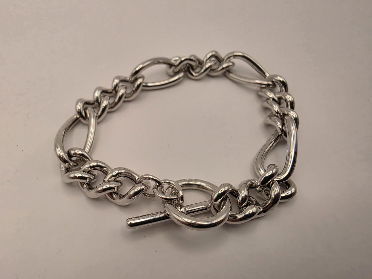 925 Sterling Silver Figaro Link Bracelet | High Polish | 7.5in | Heavy 18g