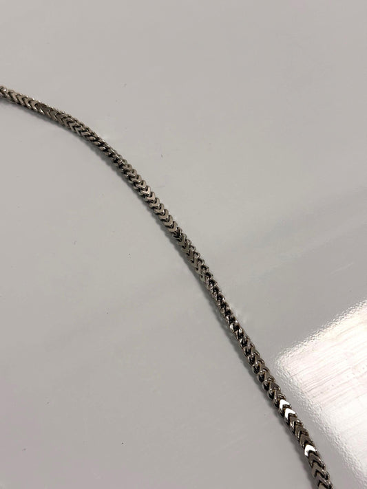 Sterling Silver Franco Chain Necklace | 20 Inch 925 Silver | 3mm Franco Chain for Women