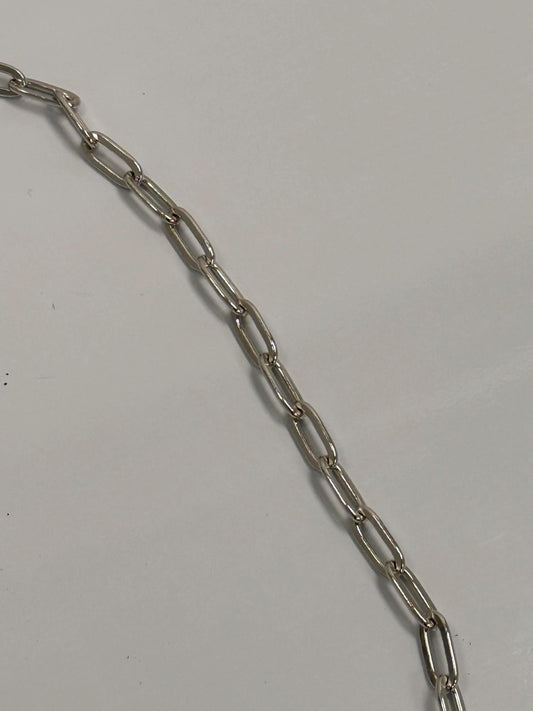 Sterling Silver Paperclip Chain Necklace | 18 Inch 925 Silver | Paperclip Link Chain for Women