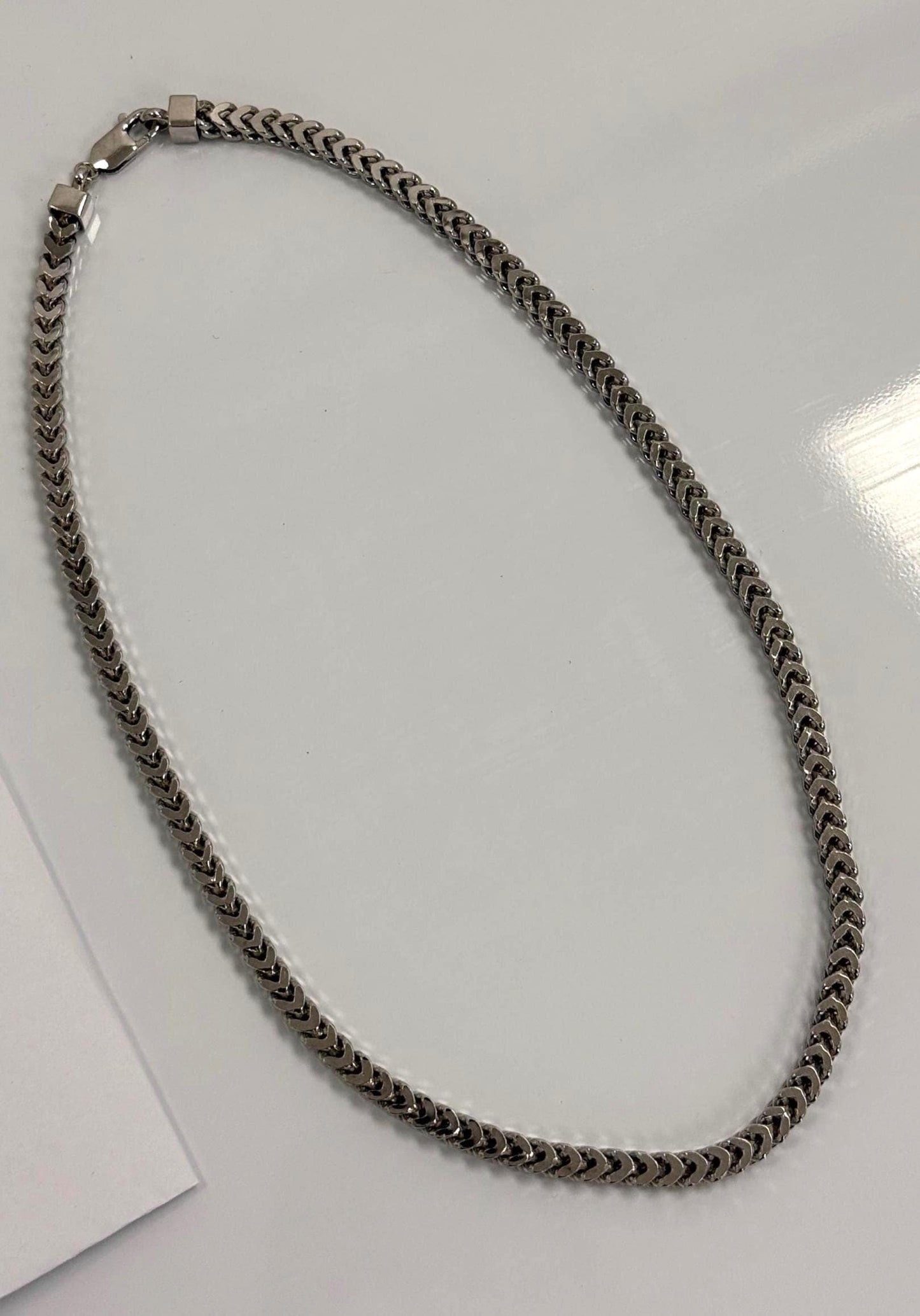 Mens Sterling Silver Franco Chain | 20 Inch 925 Silver | 5mm Thick Franco Necklace