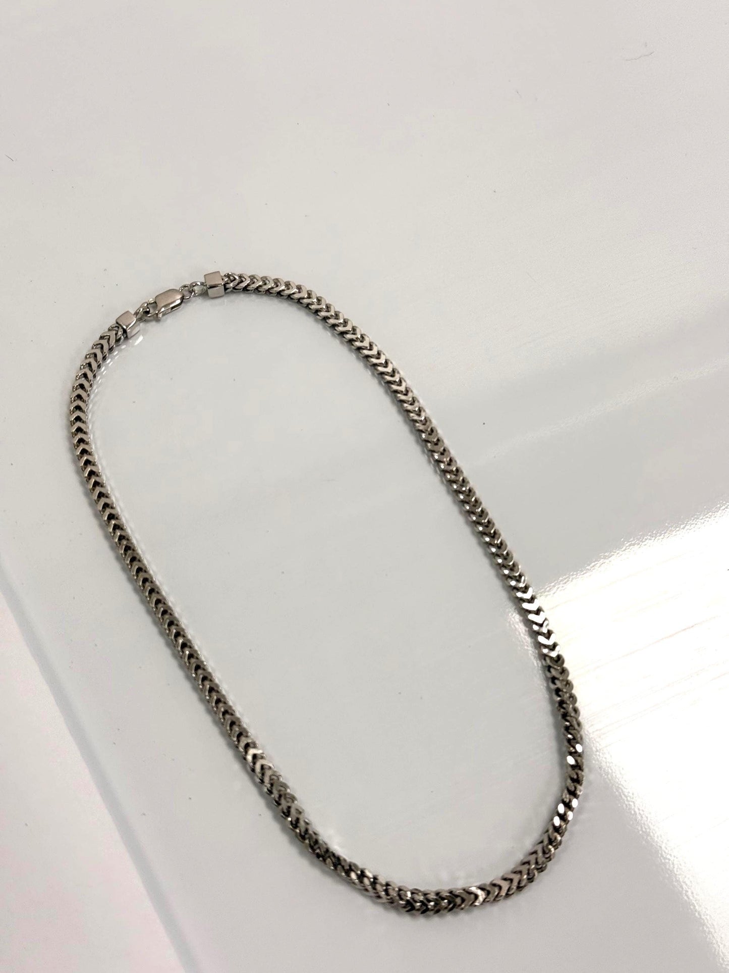 Mens Sterling Silver Franco Chain | 18 Inch 925 Silver | 4.4mm Thick Franco Necklace