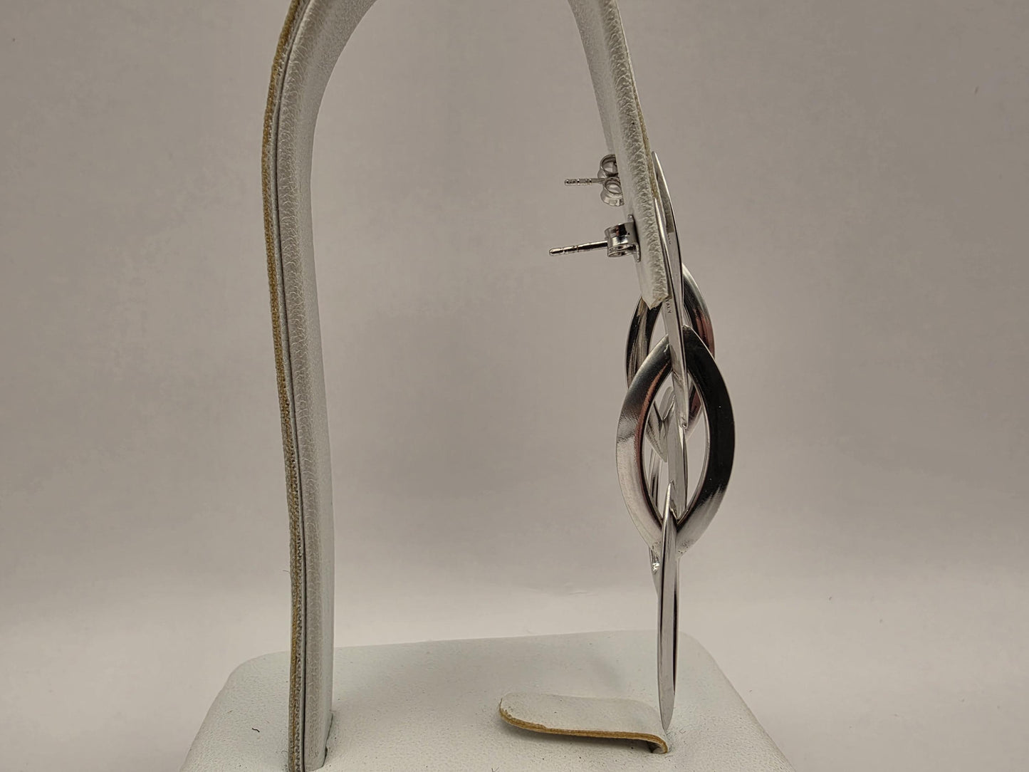 Sterling Silver Double Marquise Link Drop Earrings | 925 Silver | 54mm | Geometric Dangles