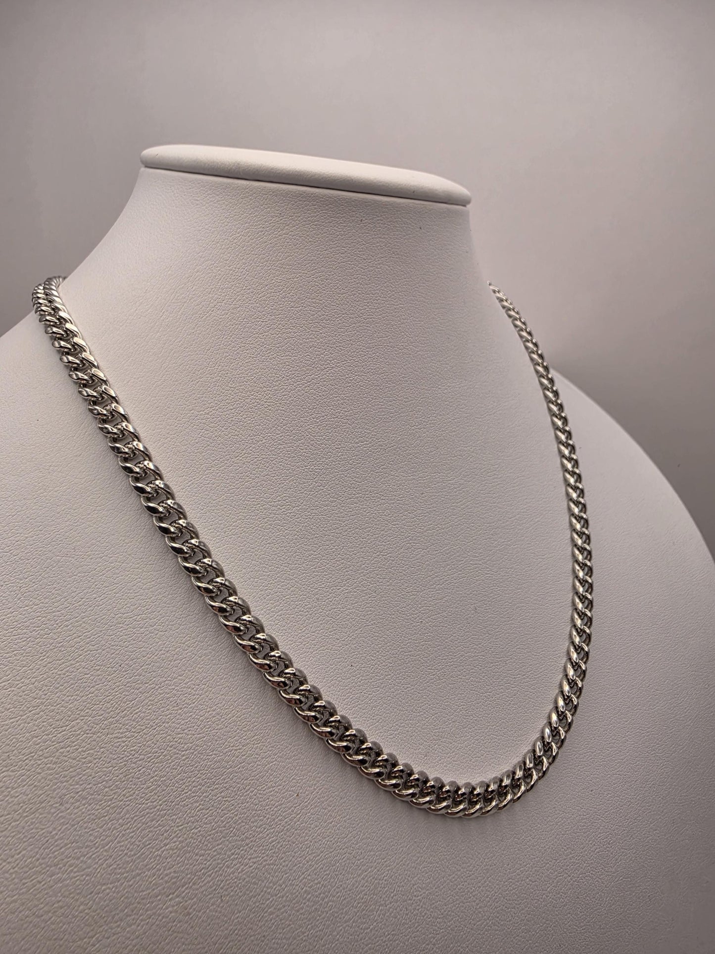 Sterling Silver Double Curb Chain Necklace | 925 Silver | 18 Inch | 5.4mm Cuban Link Chain