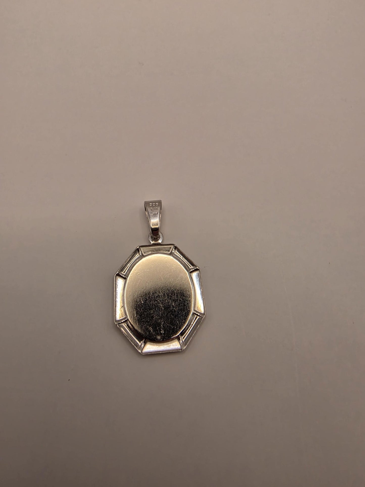 Sterling Silver Virgin Mary Pendant | 925 Silver Miraculous Medal Octagon Frame | Our Lady Charm Necklace | Religious Gift Faith Jewelry