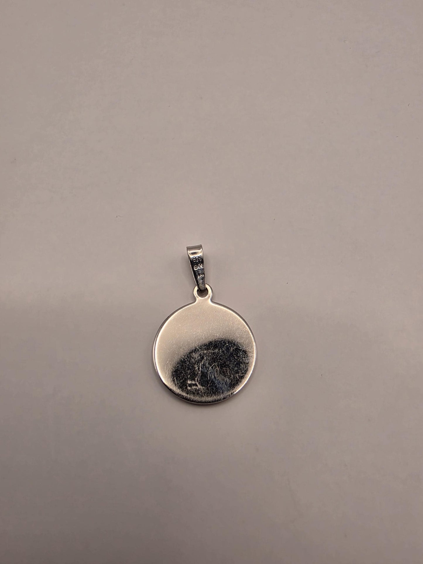 Sterling Silver Saint Medal Pendant | 925 Silver Round Religious Coin Charm | Catholic Saint Necklace Pendant