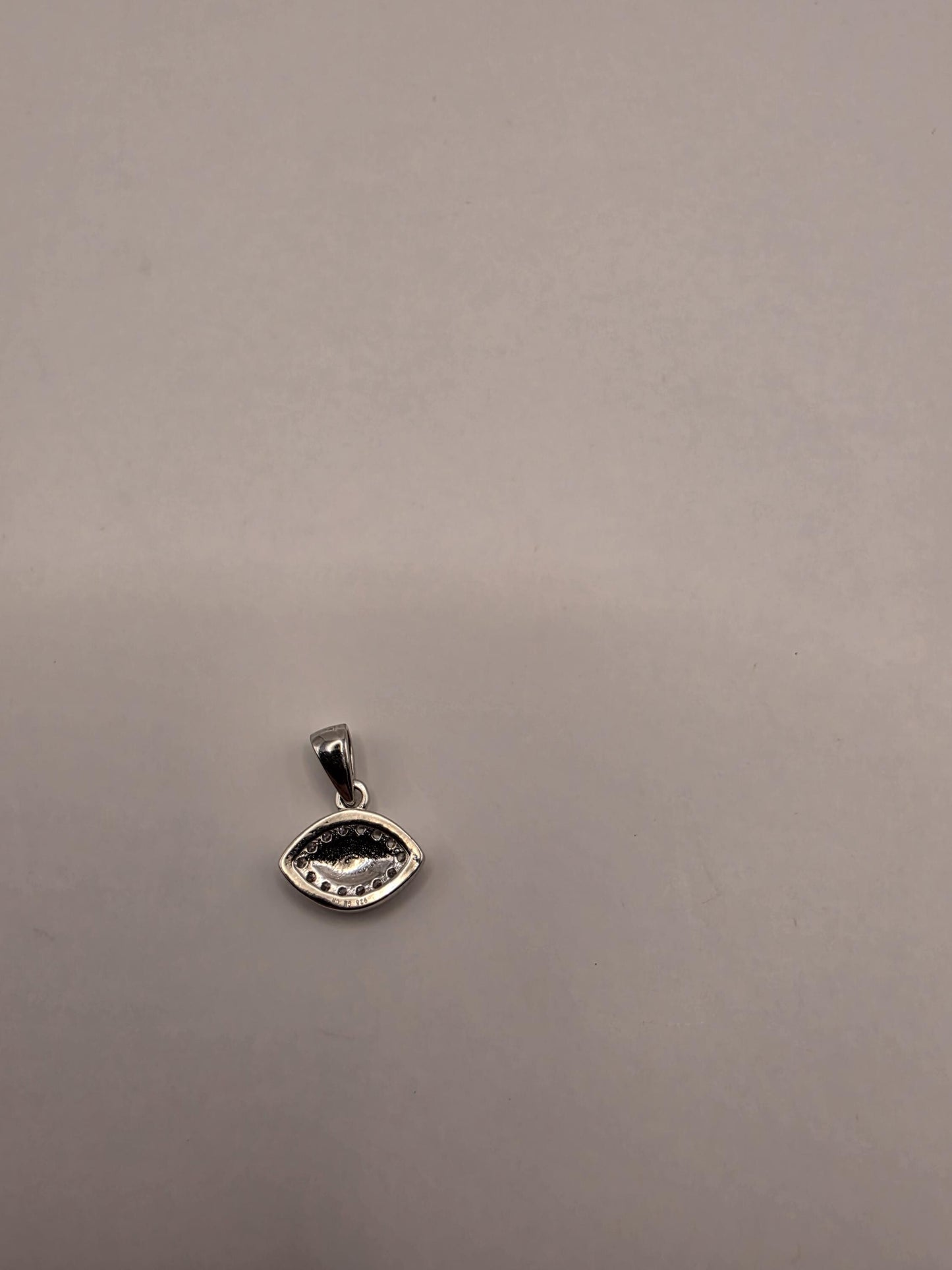 Sterling Silver Evil Eye Pendant | 925 Silver Marquise CZ Evil Eye Charm | Dainty Evil Eye Necklace Pendant