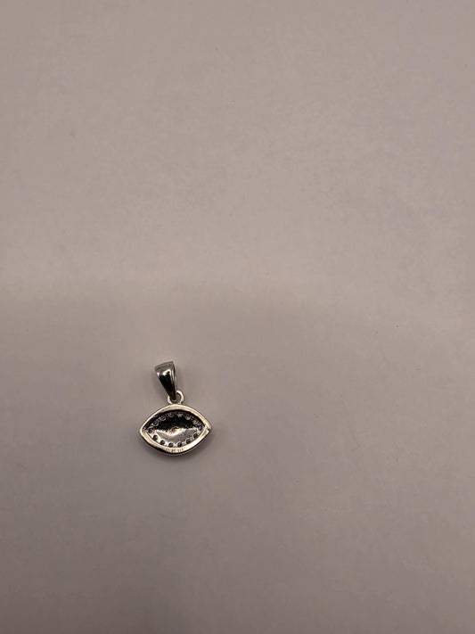 Sterling Silver Evil Eye Pendant | 925 Silver Marquise CZ Evil Eye Charm | Dainty Evil Eye Necklace Pendant