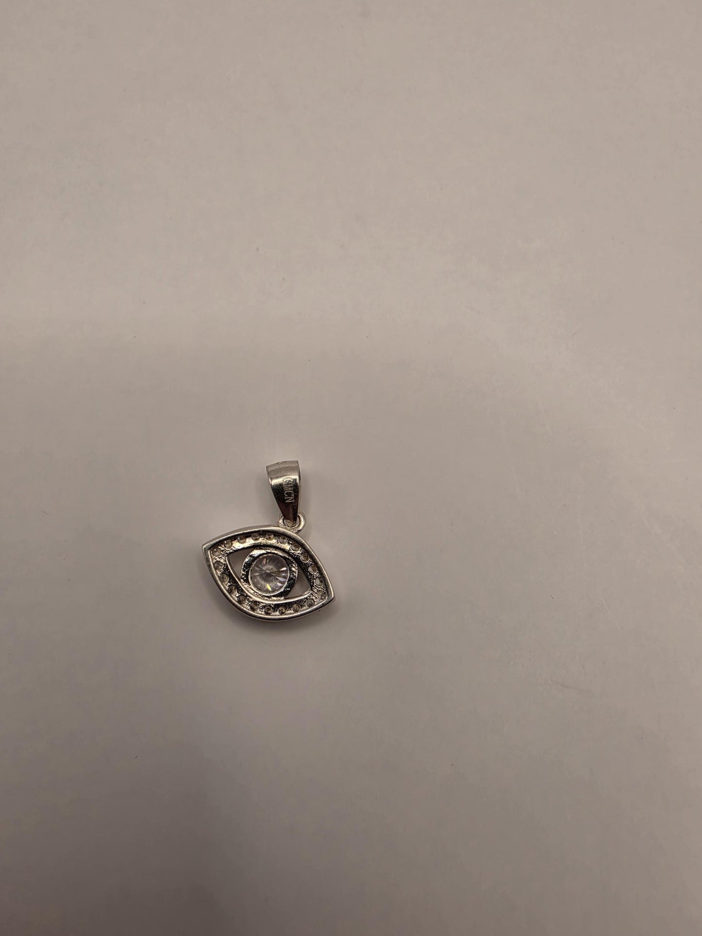 Sterling Silver Evil Eye Pendant | 925 Silver CZ Eye Charm | Dainty Evil Eye Necklace Pendant