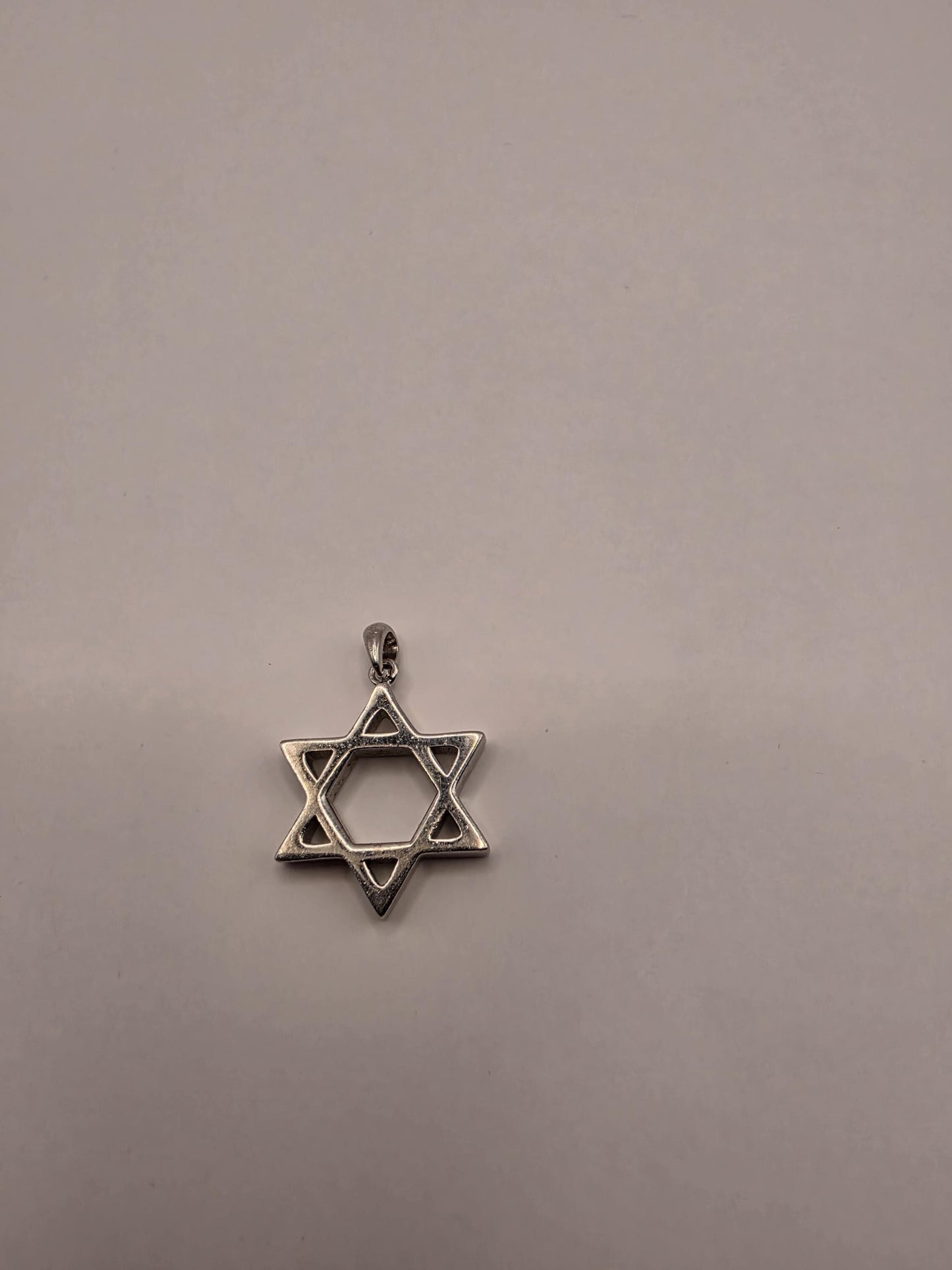 Sterling Silver Star of David Pendant | 925 Silver Open Cut Jewish Star Charm | Magen David Necklace Pendant