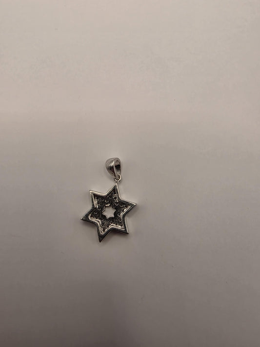 Sterling Silver Star of David Pendant | 925 Silver CZ Pavé Jewish Star Charm | Small Magen David Pendant | Spiritual Protection Charm