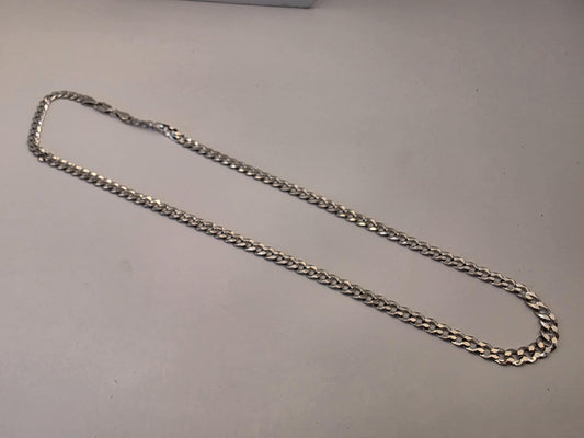 Sterling Silver Curb Chain Necklace | 925 Silver | 20 Inch | 5.3mm | Flat Cuban Link | Mens Womens Unisex Chain