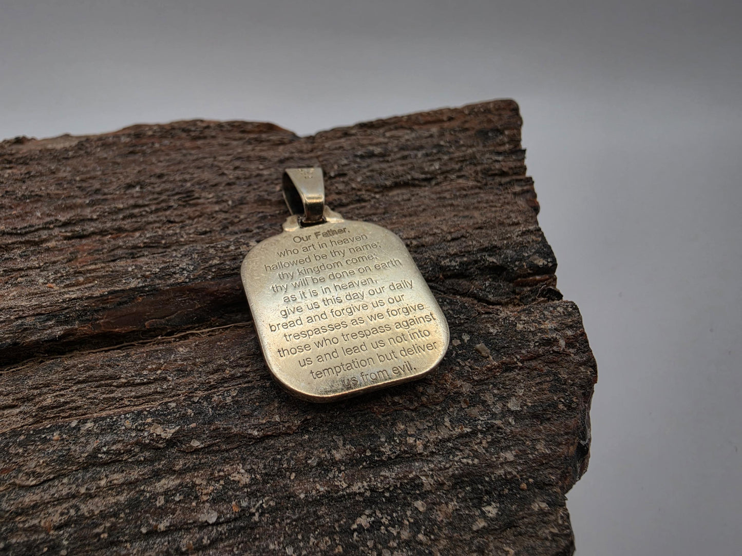 Gold Plated Sterling Silver Jesus Face Medal Pendant 25mm x 19mm Square Medallion 925 Religious Jewelry 6.4g