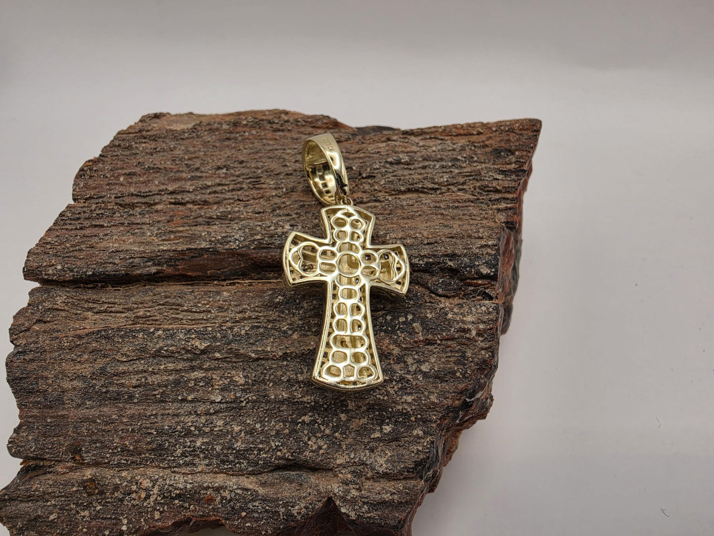 Gold Plated Sterling Silver Baguette CZ Crucifix Pendant 27mm x 19mm Iced Out 925 Religious Jewelry 8g