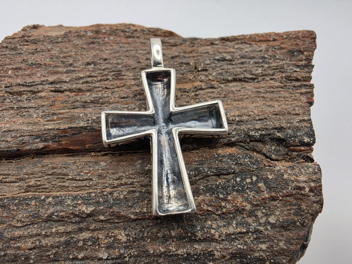 Sterling Silver Cross Pendant | 925 Silver | Spiral Textured Design | 1.125 Inch | Mens Womens Faith Jewelry Pendant