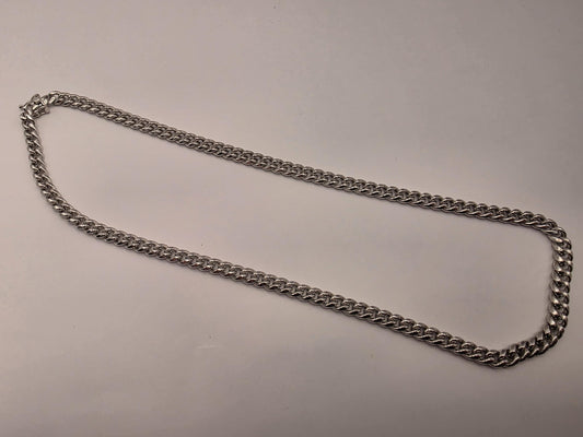 Sterling Silver Double Curb Chain Necklace | 925 Silver | 18 Inch | 5.4mm Cuban Link Chain