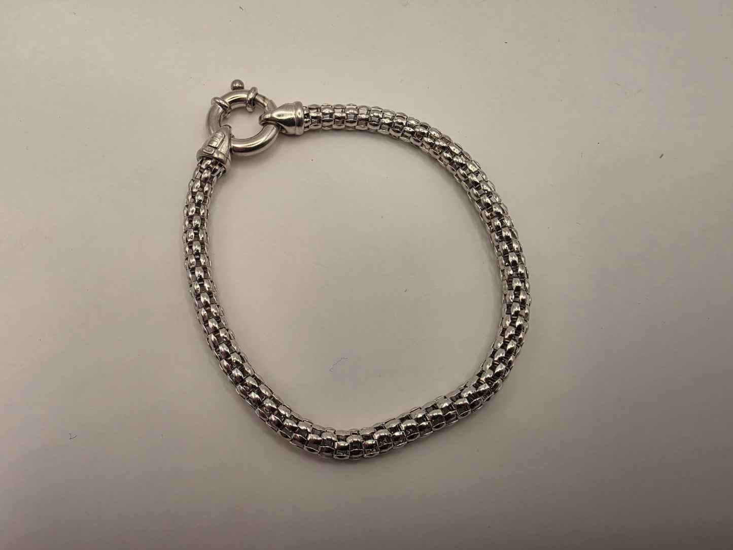 Sterling Silver Popcorn Mesh Bracelet | 925 Silver | 7.5 Inch | 4.3mm Rope Mesh Chain Bracelet