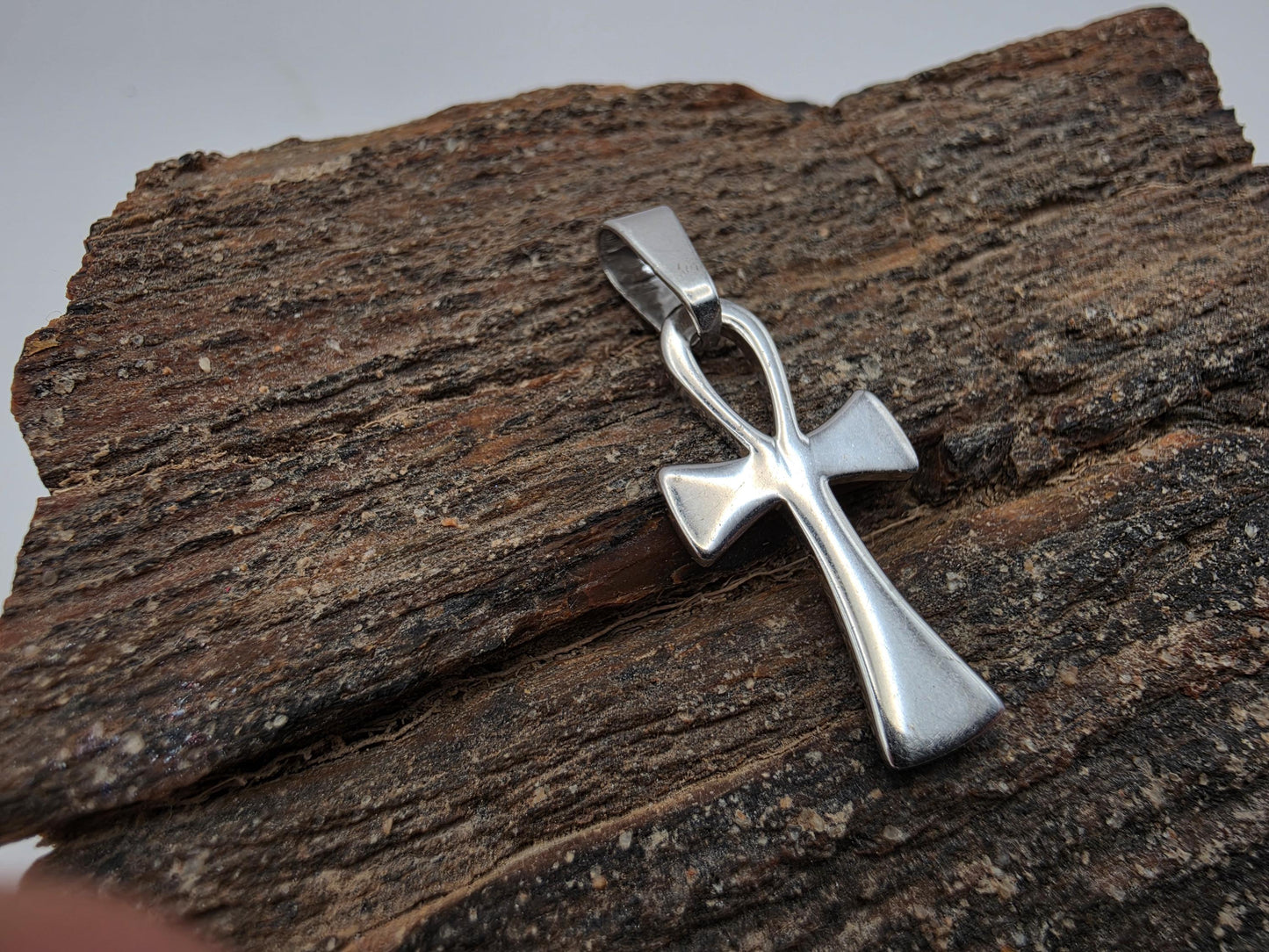 Sterling Silver Ankh Pendant, Egyptian Cross, 925 Silver, 1 in, Ankh Cross Charm, Ancient Egypt Symbol of Life, Unisex Gift