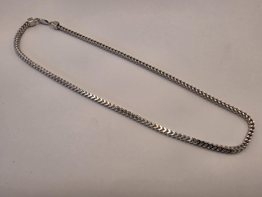 Sterling Silver Franco Chain Necklace | 925 Silver | 18 Inch | 4.54mm | Box Weave | Mens Womens Unisex Chain