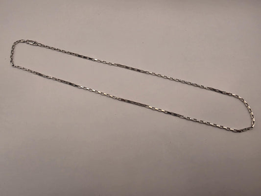 Sterling Silver Box Chain Necklace | 925 Silver | 20 Inch | 2.16mm | Elongated Box Link | Mens Womens Unisex Chain